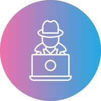 Hacker Line Gradient Circle Icon vector