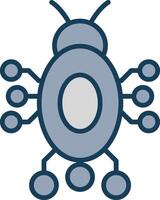 Digital Bug Line Filled Grey Icon vector