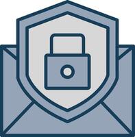 Email Protection Line Filled Grey Icon vector