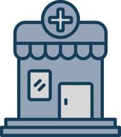 Pharmacy Line Filled Grey Icon vector