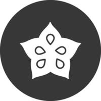 Star Fruit Glyph Inverted Icon vector