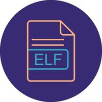 ELF File Format Line Two Color Circle Icon vector