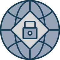 Global Security Line Filled Grey Icon vector