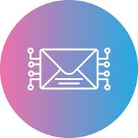 correo línea degradado circulo icono vector