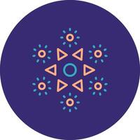 Firework Line Two Color Circle Icon vector