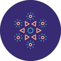 Firework Line Two Color Circle Icon vector