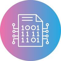 Encryption Data Line Gradient Circle Icon vector