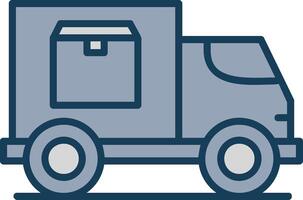 Delivery Truck Line Filled Grey Icon vector