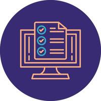 Monitor Line Two Color Circle Icon vector