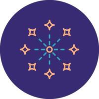 Firework Line Two Color Circle Icon vector