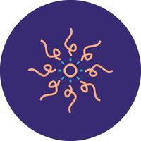 Firework Line Two Color Circle Icon vector