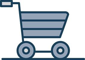 Shopping Cart Line Filled Grey Icon vector