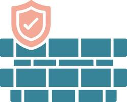 Wall Security Glyph Two Color Icon vector