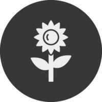 Sunflower Glyph Inverted Icon vector