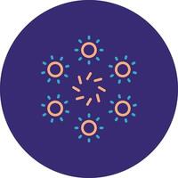 Firework Line Two Color Circle Icon vector