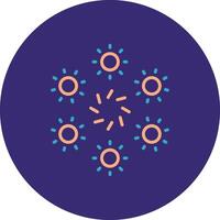 Firework Line Two Color Circle Icon vector