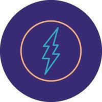 Lightning Line Two Color Circle Icon vector