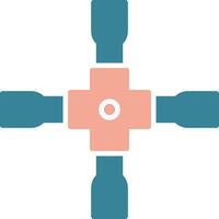Lug Wrench Glyph Two Color Icon vector