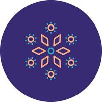 Firework Line Two Color Circle Icon vector
