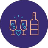 Drink Line Two Color Circle Icon vector