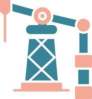 Oil Derrick Glyph Two Color Icon vector