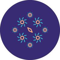 Firework Line Two Color Circle Icon vector