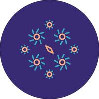 Firework Line Two Color Circle Icon vector