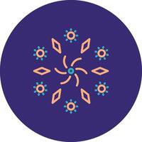 Firework Line Two Color Circle Icon vector