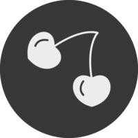 Cherries Glyph Inverted Icon vector