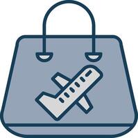 Shopping Tours Line Filled Grey Icon vector