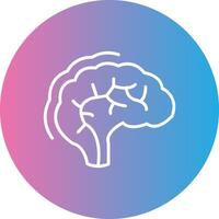 Human Brain Line Gradient Circle Icon vector