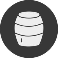Barrel Glyph Inverted Icon vector