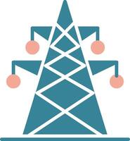 Electric Tower Glyph Two Color Icon vector