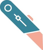 Utility Knife Glyph Two Color Icon vector