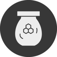 Honey Jar Glyph Inverted Icon vector