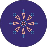 Firework Line Two Color Circle Icon vector