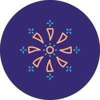 Firework Line Two Color Circle Icon vector