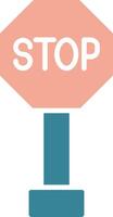 señal de stop glifo icono de dos colores vector