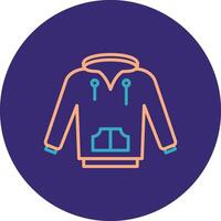 Hoodie Line Two Color Circle Icon vector