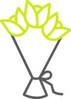 Hand Bouquet Line Two Color Icon vector