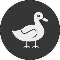 Duck Glyph Inverted Icon vector
