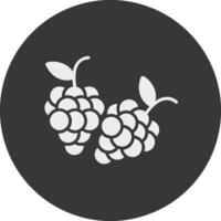 Grapes Glyph Inverted Icon vector