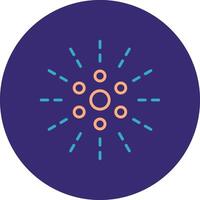 Firework Line Two Color Circle Icon vector