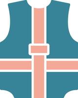 Safety Jacket Glyph Two Color Icon vector