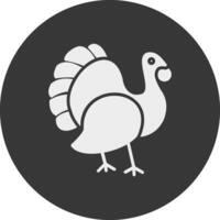 Turkey Glyph Inverted Icon vector