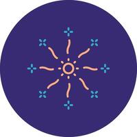 Firework Line Two Color Circle Icon vector
