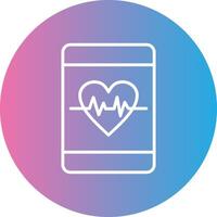 Heart Care Line Gradient Circle Icon vector