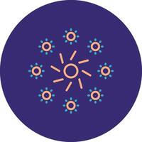 Firework Line Two Color Circle Icon vector