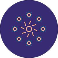 Firework Line Two Color Circle Icon vector