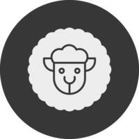 Sheep Glyph Inverted Icon vector